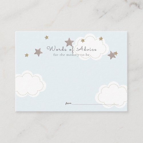 Pink Gold Stars  Clouds Advice Enclosure Card