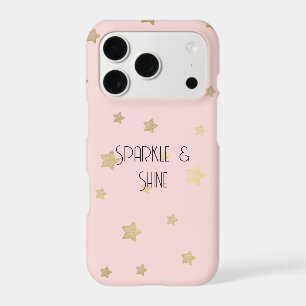 Pink Gold Stars iPhone 17 Pro Case