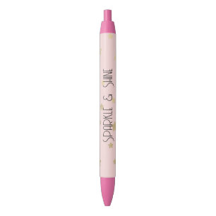 Pink Gold Stars Pen