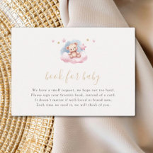 Pink Gold Stars Watercolor Bear Book Request