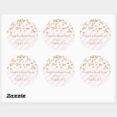 Pink Gold Stripes Bridal Shower Favor Tags (Sheet)
