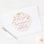 Pink Gold Stripes Bridal Shower Favor Tags (Envelope)