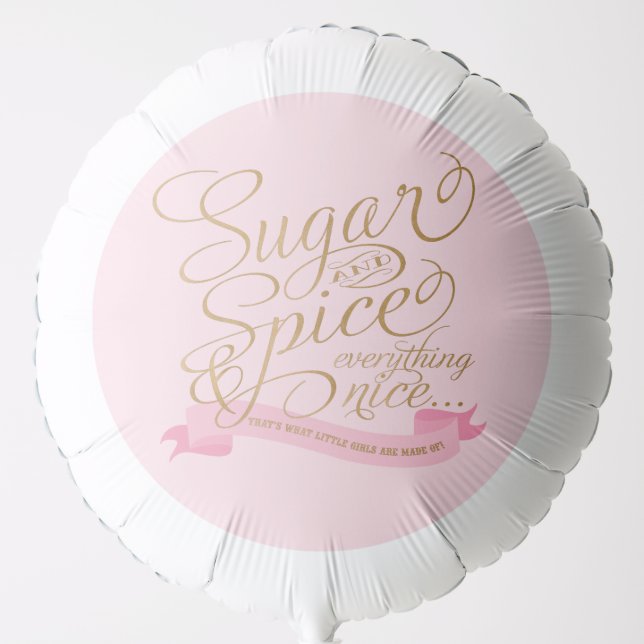 Pink Gold Sugar and Spice Party Balloon (Front)