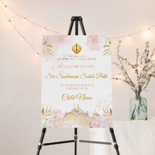 Pink & Gold Sukhmani Sahib Path Welcome Sign