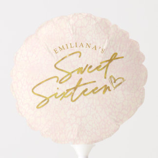 Pink & Gold Sweet 16 Party Photo Balloon