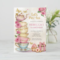 Pink Gold Tea Party Girl Birthday