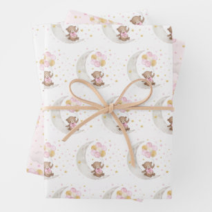 Baby Shower Glitter Girl Coppe Pink Rose Gold Feet Wrapping Paper | Zazzle