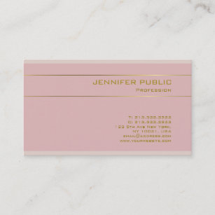 Pink Gold Text Elite Template Premium Silk Elegant Business Card