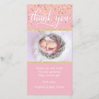Pink Gold THANK YOU Baby Shower Girl | PHOTO