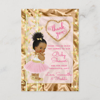 Pink & Gold Thank You Ethnic Baby Shower Card