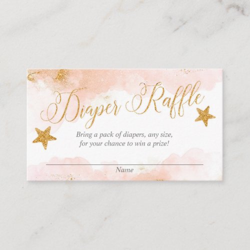 Pink gold twinkle little star diaper raffle cards