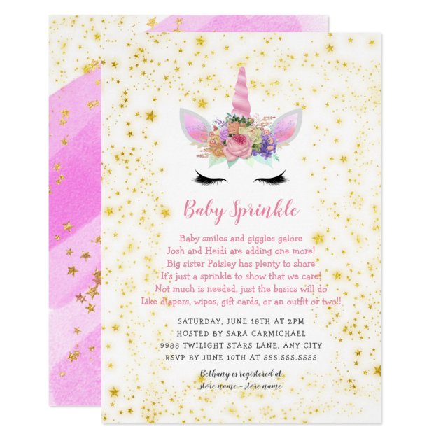 zazzle sprinkle invitations