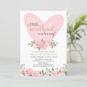 Pink gold Valentines sweetheart girl baby shower Invitation (Standing Front)