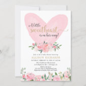 Pink gold Valentines sweetheart girl baby shower Invitation (Front)