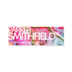 Pink Gold Watercolor Art Social Media Instagram Mini Business Card