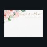 Pink & Gold Watercolor Floral Advice Card<br><div class="desc">This beautiful floral card features watercolor flowers and your custom text.  Use the template to fill in your information. The "Customize further" feature can be used to change the font (size,  style,  color),  and add more lines of text,  change the layout and add text to the back.</div>