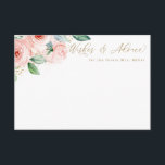 Pink & Gold Watercolor Floral Advice Card<br><div class="desc">This beautiful floral card features watercolor flowers and your custom text.  Use the template to fill in your information. The "Customize further" feature can be used to change the font (size,  style,  color),  and add more lines of text,  change the layout and add text to the back.</div>
