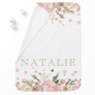 Pink Gold Watercolor Floral Baby Girl Baby Blanket Pink Gold Watercolor Floral Baby Girl Baby Blanket