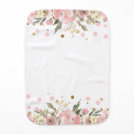 Pink Gold Watercolor Floral Baby Girl Baby Burp Cloth Pink Gold Watercolor Floral Baby Girl Baby Burp Cloth