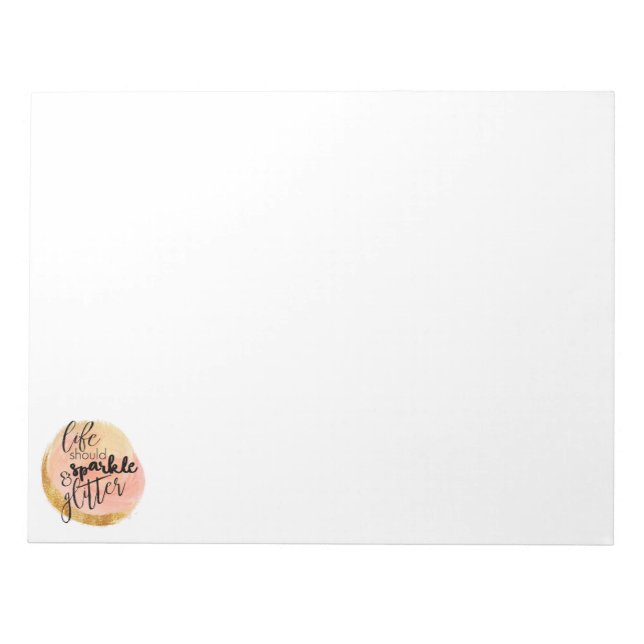 Pink & Gold Watercolor Polka Dot Weekly Notepad (Front)