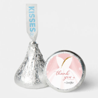 Pink & Gold Wedding Dress Thank You Hershey®'s Kisses®