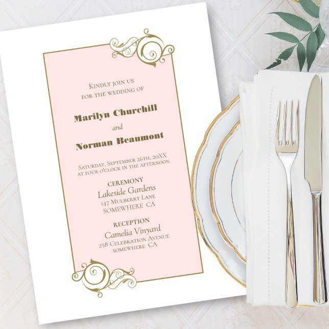 Pink Gold Wedding Invitation (Creator Uploaded)