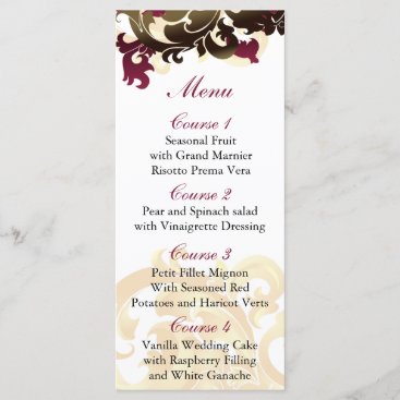 pink   gold Wedding menu