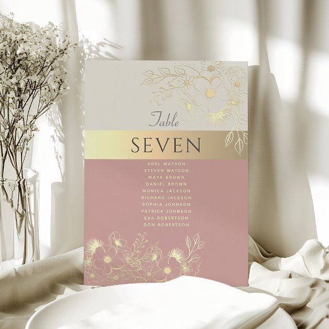 Pink Gold Wedding Seating Chart (Creator Uploaded)