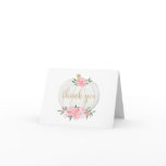 Pink gold white pumpkin fall floral thank you card Pink gold white pumpkin fall floral thank you card