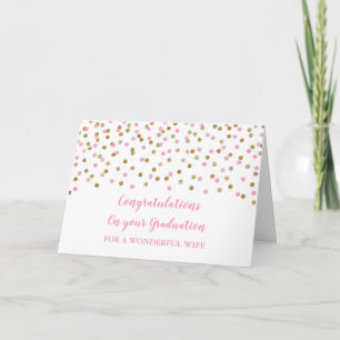 Pink Gold Wife Congratulations Graduation Card