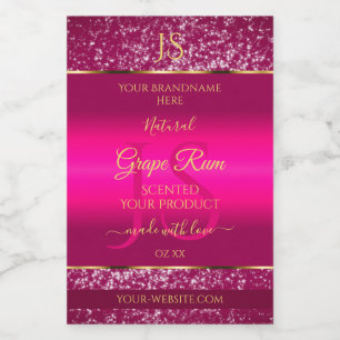 Pink Gold with Glitter and Initials Product Labels