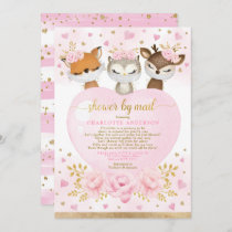 Pink Gold Woodland Sweetheart Baby Shower By Mail Invitation