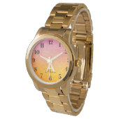 Pink Gold Yellow Glitter  Watch (Angled)