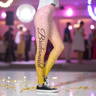 Pink Gold Yellow Sparkle Glitter Party Leggings
