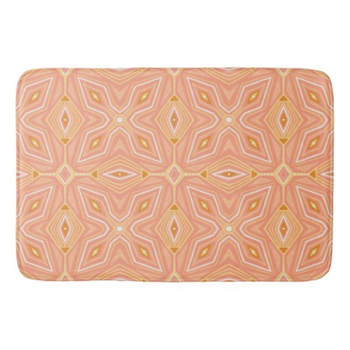 Pink Gold Zigzags Geometric Pattern Bath Mat