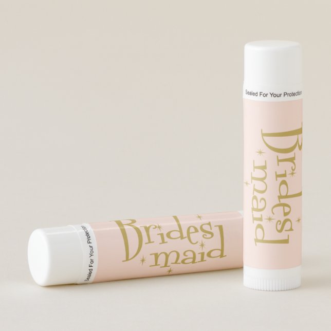Pink Golden Bridesmaid Gifts Lip Balm (Front)