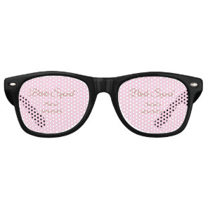 Pink golden bridesmaid squad add name girly retro sunglasses