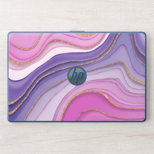 Pink Golden Glitter Gradient Abstract HP Laptop Skin