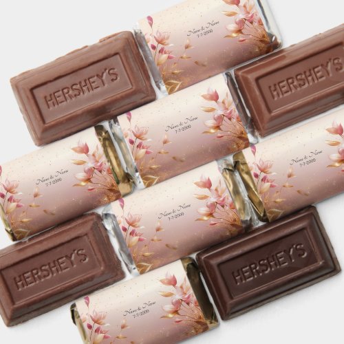 Pink Golden Leaves Floral Hersheys Miniatures