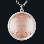 Pink Golden Leaves Floral Necklace<br><div class="desc">Beautiful Pink Golden Leaves Floral Necklace</div>