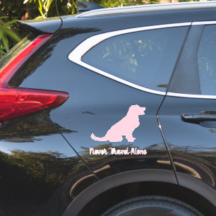Pink Golden Retriever Dog Car Decal, Vinyl Sticker