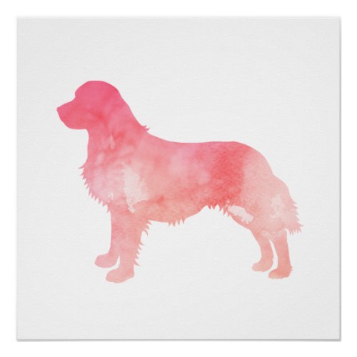 Pink Golden Retriever Poster