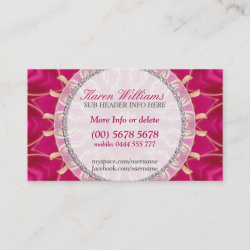 Pink Golden Solar Star Business Cards