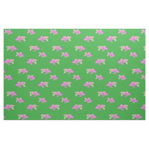 pink goldfish pattern fabric