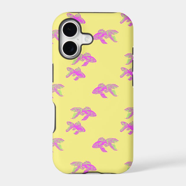 pink goldfish pattern iphone case (Back)