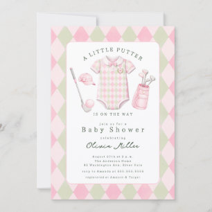 Pink Golf Baby Shower Invitation