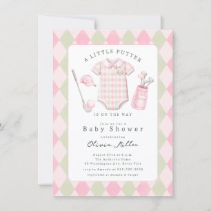 Pink Golf Baby Shower Invitation