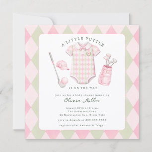 Pink Golf Baby Shower Invitation