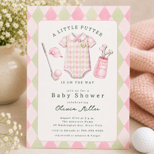 Pink Golf Baby Shower Invitation