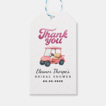 Pink Golf Baby Shower Thank You Tag